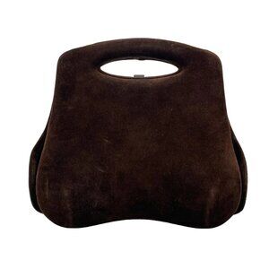 Auth CHANEL Hip Bag Dark Brown Suede Handbag